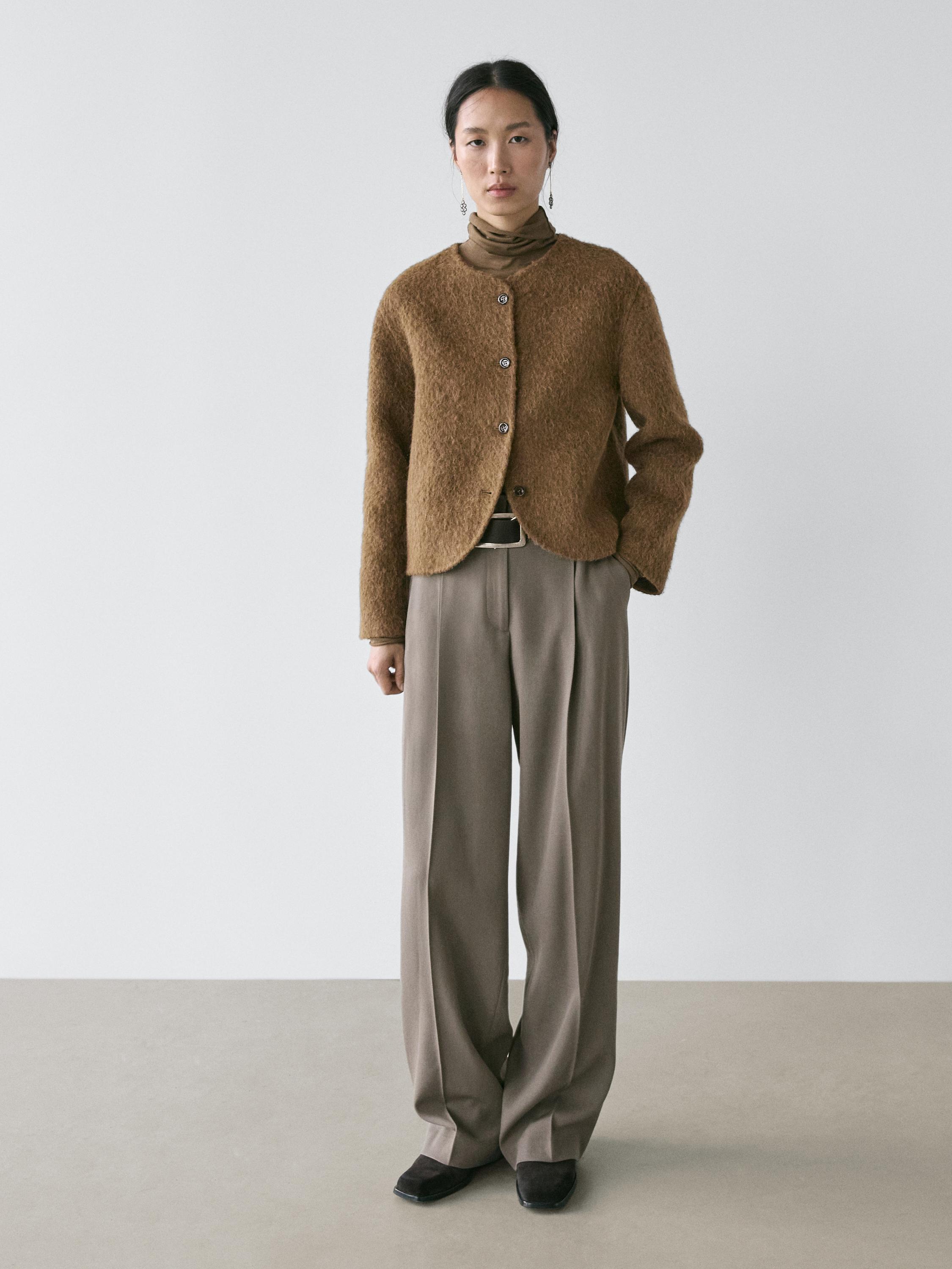 Veste en laine d’alpaga finition brossée